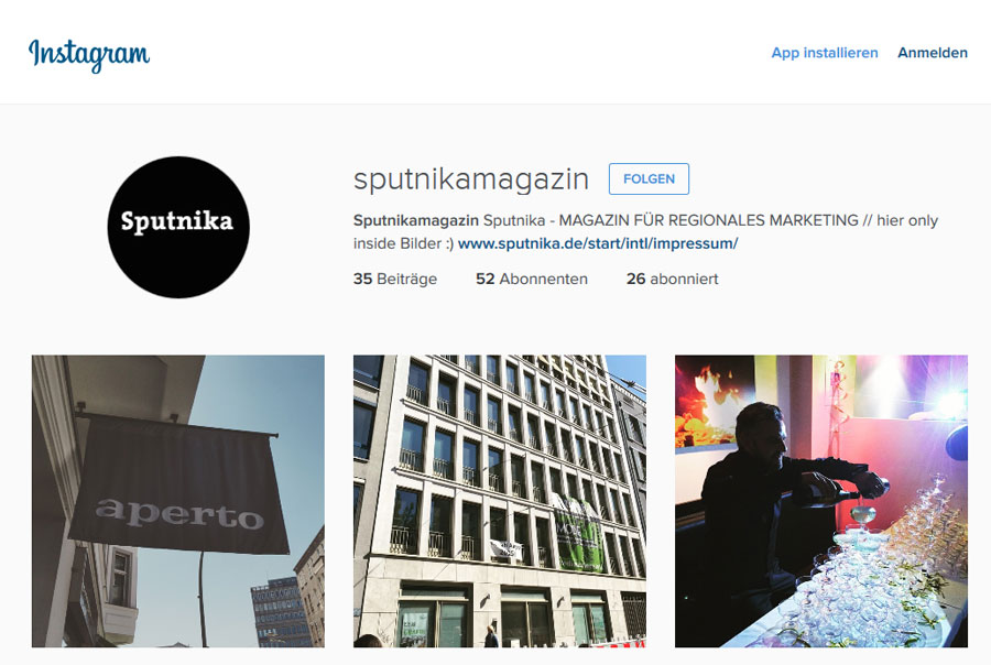 Sputnika Magazin auf Instagram