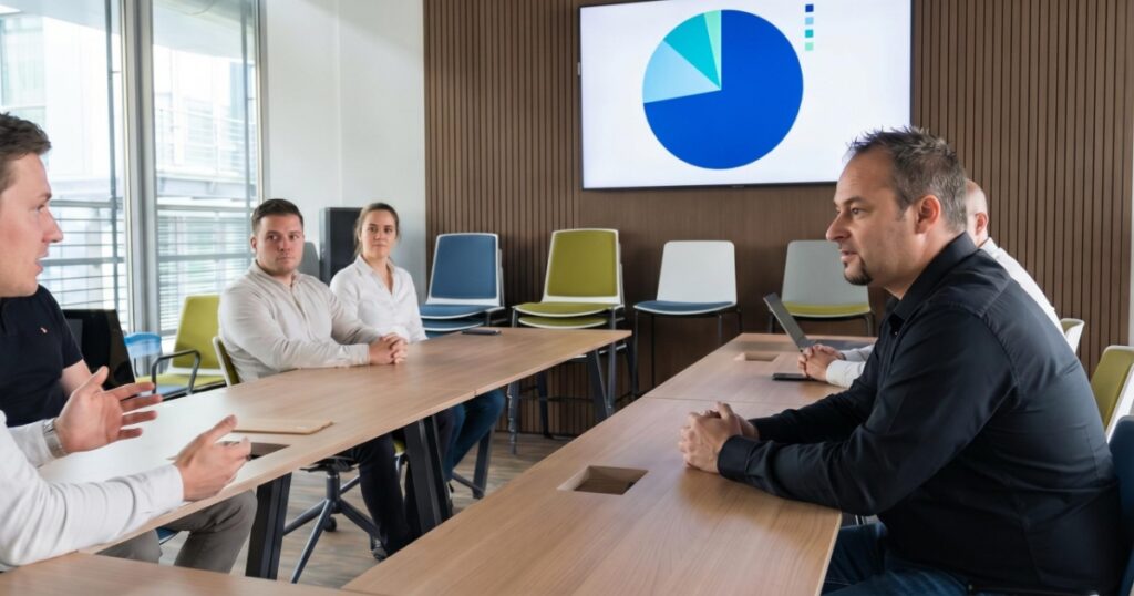 Autor André Kremer bei einer Präsentation